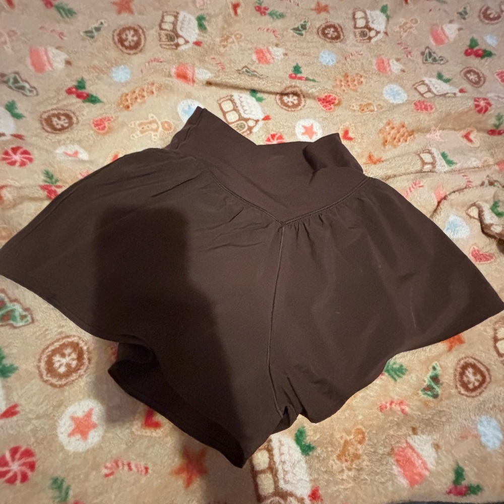 Aerie High Waist Brown Shorts